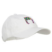 Mardi Gras Half Face Mask Embroidered Washed Cap