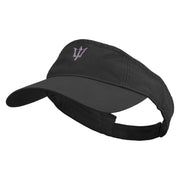 Silver Trident Embroidered Cotton Twill Washed Soft Visors - Black OSFM