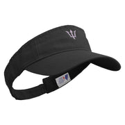 Silver Trident Embroidered Cotton Twill Washed Soft Visors - Black OSFM