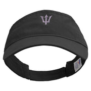 Silver Trident Embroidered Cotton Twill Washed Soft Visors - Black OSFM