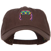 Mardi Gras Half Face Mask Embroidered Washed Cap