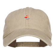 Mini Sailboat Embroidered Washed Cap