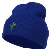 Christmas Cactus Embroidered Long Beanie