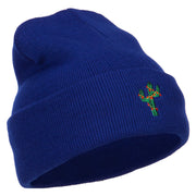 Christmas Cactus Embroidered Long Beanie