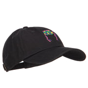 Mardi Gras Half Face Mask Embroidered Washed Cap