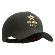 Licensed Star U.S. Army Retired Military Embroiderd Low Profile Cap - Charcoal OSFM