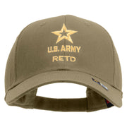 Licensed Star U.S. Army Retired Military Embroiderd Low Profile Cap - Khaki OSFM