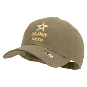 Licensed Star U.S. Army Retired Military Embroiderd Low Profile Cap - Khaki OSFM