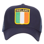 Ireland Flag Shield Patched Mesh Cap