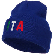 Italy ITA Flag Embroidered Long Beanie