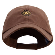 Uruguay Sun Logo Embroidered Low Profile Washed Cap - Brown OSFM