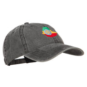 Ethiopia Map Flag Embroidered Washed Cap