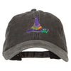 Witch Hat and Frog Embroidered Unstructured Cotton Cap