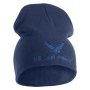 US Air Force with Wing Symbol Embroidered 8" Short Beanie - Navy OSFM