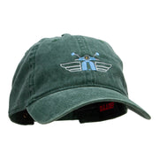 Italian Scooter Embroidered Washed Cotton Brass Buckle Cap