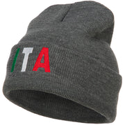 Italy ITA Flag Embroidered Long Beanie