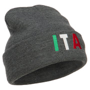 Italy ITA Flag Embroidered Long Beanie