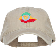 Ethiopia Map Flag Embroidered Washed Cap