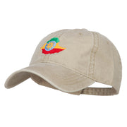 Ethiopia Map Flag Embroidered Washed Cap