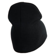 US Air Force with Wing Symbol Embroidered 8" Short Beanie - Black OSFM