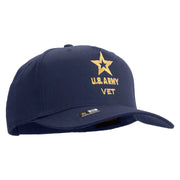 Licensed Star US Army Veteran Military Embroidered Solid Cotton Twill 5 Panel Prostyle Snap Cap - Navy OSFM