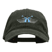 Italian Scooter Embroidered Washed Cotton Brass Buckle Cap