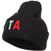 Italy ITA Flag Embroidered Long Beanie