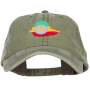 Ethiopia Map Flag Embroidered Washed Cap