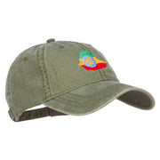 Ethiopia Map Flag Embroidered Washed Cap