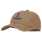 Witch Hat and Frog Embroidered Unstructured Cotton Cap