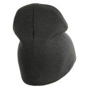 US Air Force with Wing Symbol Embroidered 8" Short Beanie - Charcoal OSFM