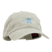 Italian Scooter Embroidered Washed Cotton Brass Buckle Cap