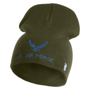 US Air Force with Wing Symbol Embroidered 8" Short Beanie - Olive OSFM
