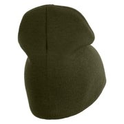 US Air Force with Wing Symbol Embroidered 8" Short Beanie - Olive OSFM