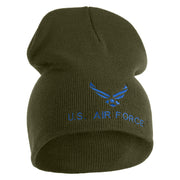US Air Force with Wing Symbol Embroidered 8" Short Beanie - Olive OSFM