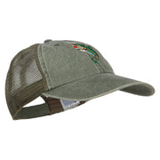 Trout Embroidered Washed Trucker Cap