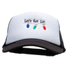 Let's Get Lit Embroidered Foam Panel Mesh Snapback - Black-White OSFM