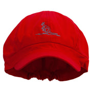 Kangaroo Embrodiered Cotton Elastic Newsboy Cap - Red OSFM