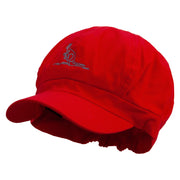 Kangaroo Embrodiered Cotton Elastic Newsboy Cap - Red OSFM