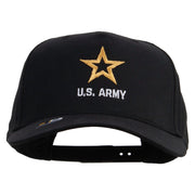 Licensed Star US Army Embroidered Solid Cotton Twill 5 panel Mesh Back Cap - Black OSFM