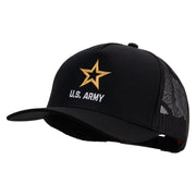 Star US Army Embroidered Solid Cotton Twill 5 panel Mesh Back Cap