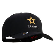 Licensed Star US Army Embroidered Solid Cotton Twill 5 panel Mesh Back Cap - Black OSFM