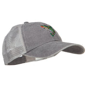 Trout Embroidered Washed Trucker Cap