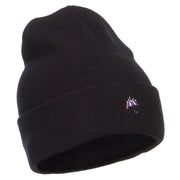 Mini Umbrella Embroidered Long Beanie