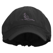 Kangaroo Embrodiered Cotton Elastic Newsboy Cap - Black OSFM