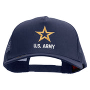 Star US Army Embroidered Solid Cotton Twill 5 panel Mesh Back Cap
