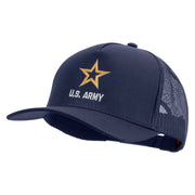 Star US Army Embroidered Solid Cotton Twill 5 panel Mesh Back Cap
