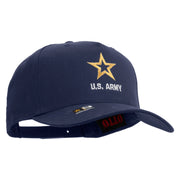 Licensed Star US Army Embroidered Solid Cotton Twill 5 panel Mesh Back Cap - Navy OSFM