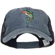 Trout Embroidered Washed Trucker Cap