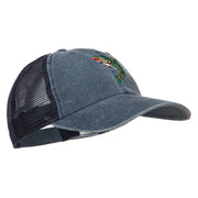 Trout Embroidered Washed Trucker Cap